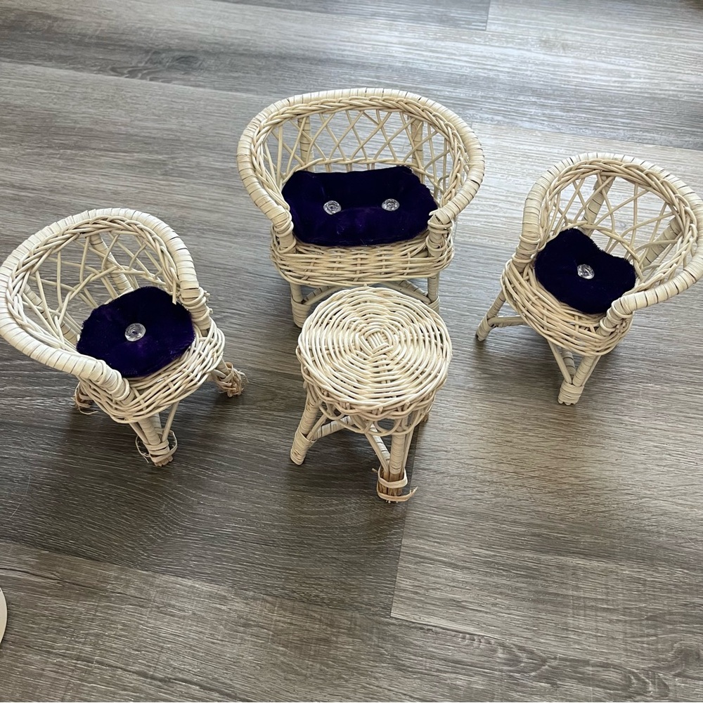 Wicker doll furniture